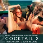 First look posters of Cocktail 2 starring Shahid Kapoor, Kriti Sanon, and Rashmika Mandanna.